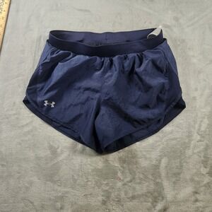 Under Armour Women's Loose Heatgear Fly By‎ 2.0 Running Shorts Navy Blue Sz Sm